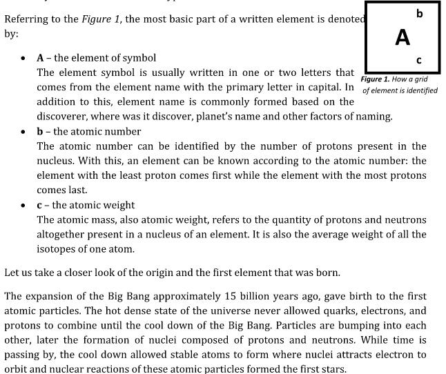 A Part of 'Introduction to Chemistry" Paper